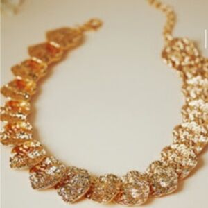 Anthropologie Chunky Gold Molten Necklace